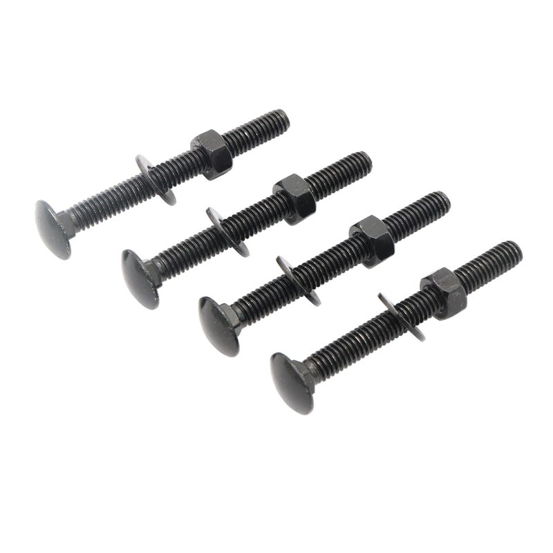 SCXCLY 10 Sets Carriage Bolts Screws, (5/16-18 x 3") Round Head, Square Neck, with (Hex Nuts & Flat Washers), 304 Stainless Steel, Galvanizing (Black) - Image 1